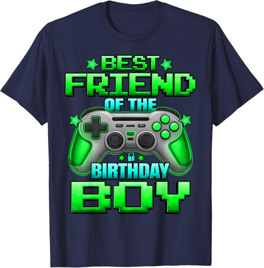 Best Friend of The Birthday Boy Matching Family Bestie T-Shirt - T-Shirt | Navy