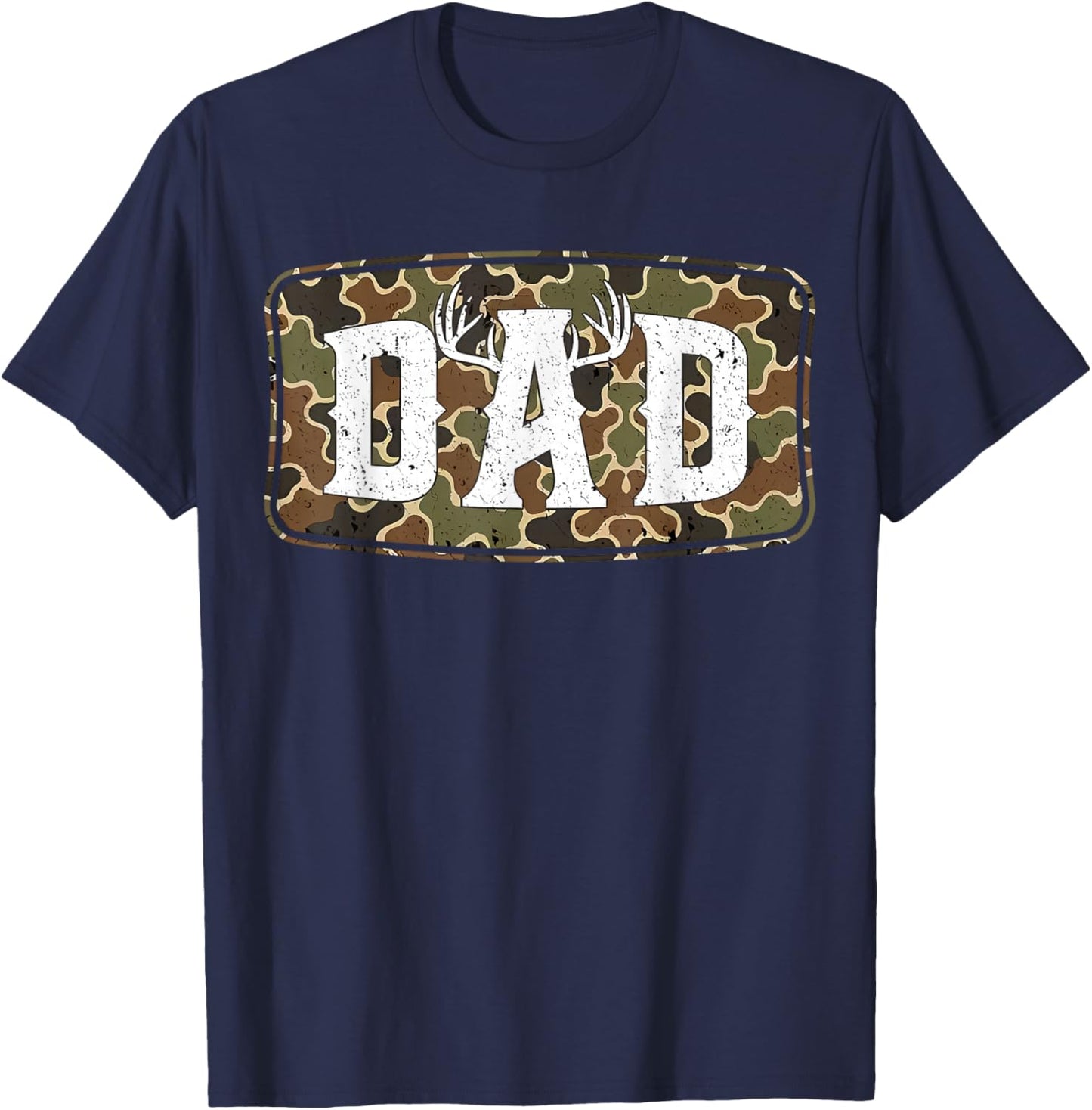 Retro Old Camo Dad Hunting Season Father's Day 4th of July T-Shirt - T-Shirt | Navy