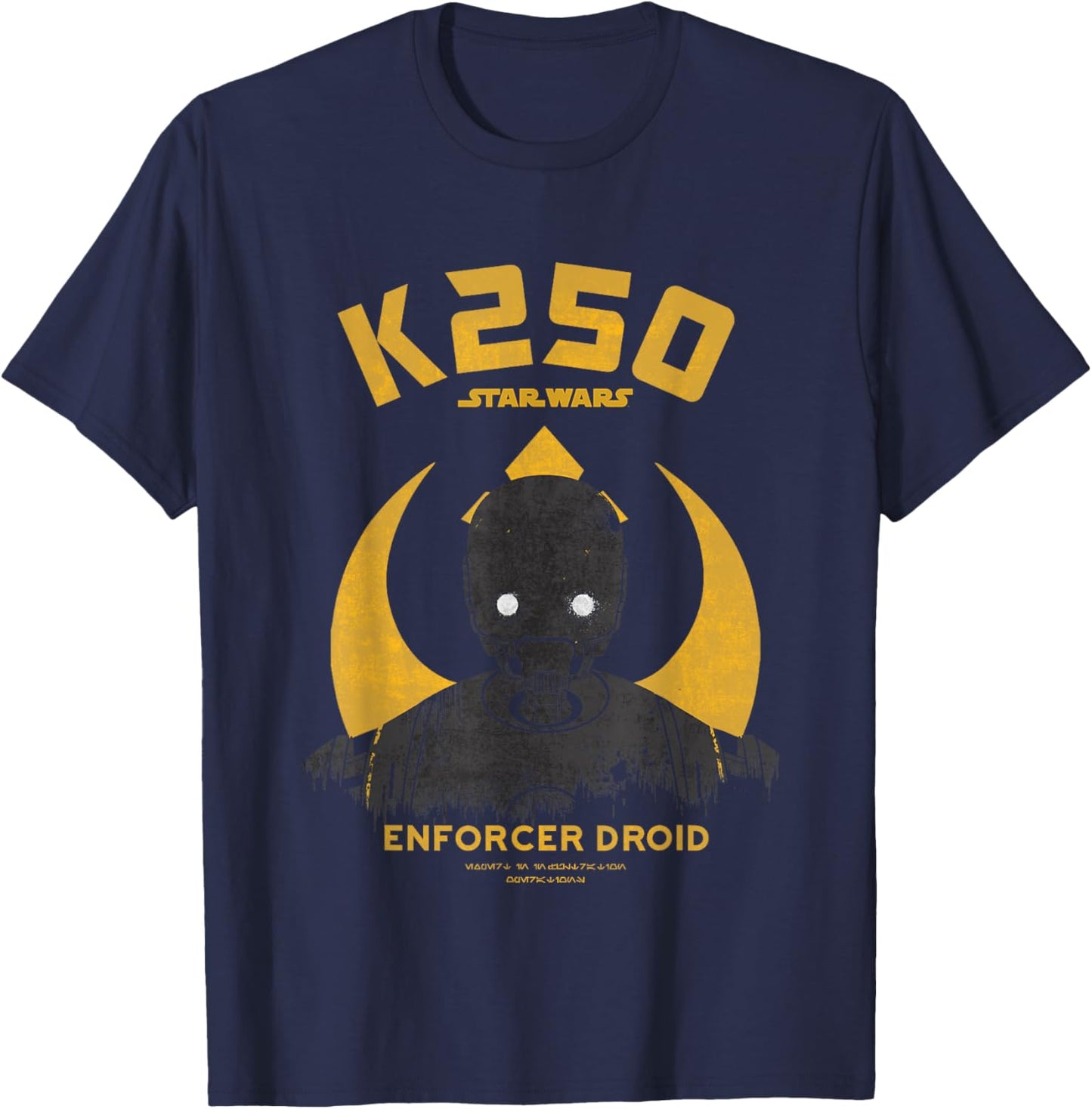 Star Wars Rogue One K250 Enforcer Droid Distressed T-Shirt - T-Shirt | Navy