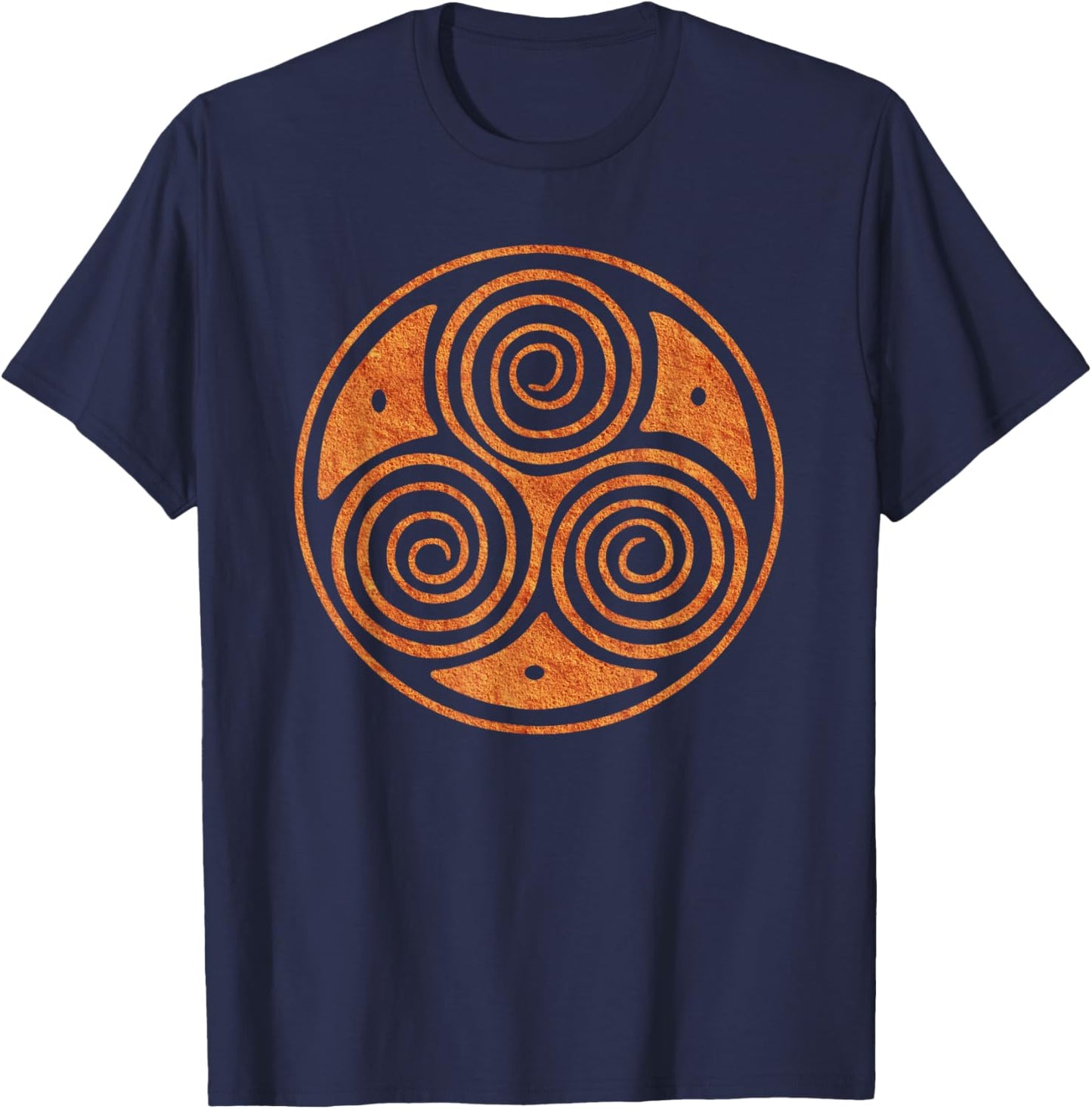 Celtic Spiral Triskele Triple Spiral T-Shirt - T-Shirt | Navy