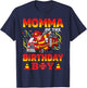 Momma Of The Birthday Boy Fire Truck Firefighter Boys T-Shirt - T-Shirt | Navy