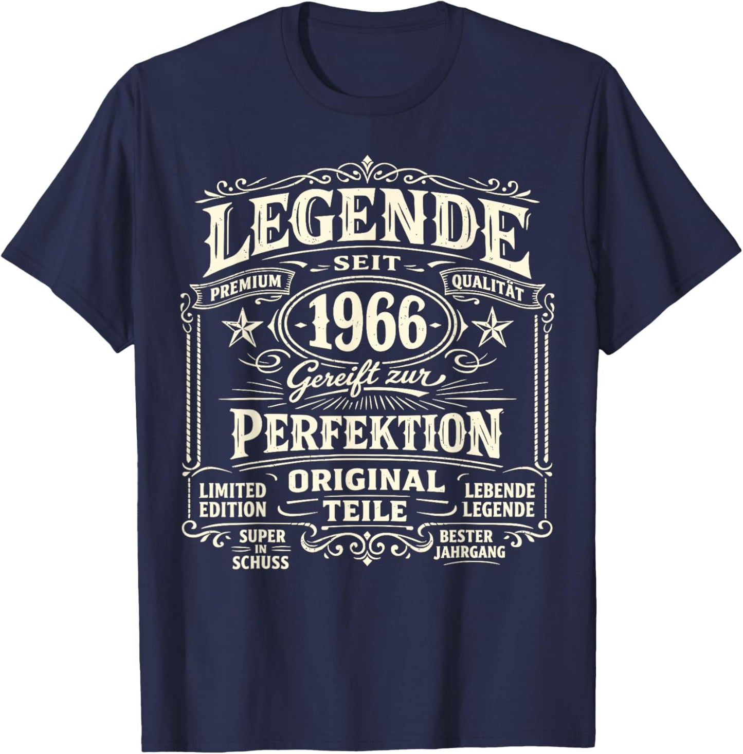 60. Geburtstag Mann Frau 60 Jahre Deko 1966 Geschenk Lustig T-Shirt - T-Shirt | Navy
