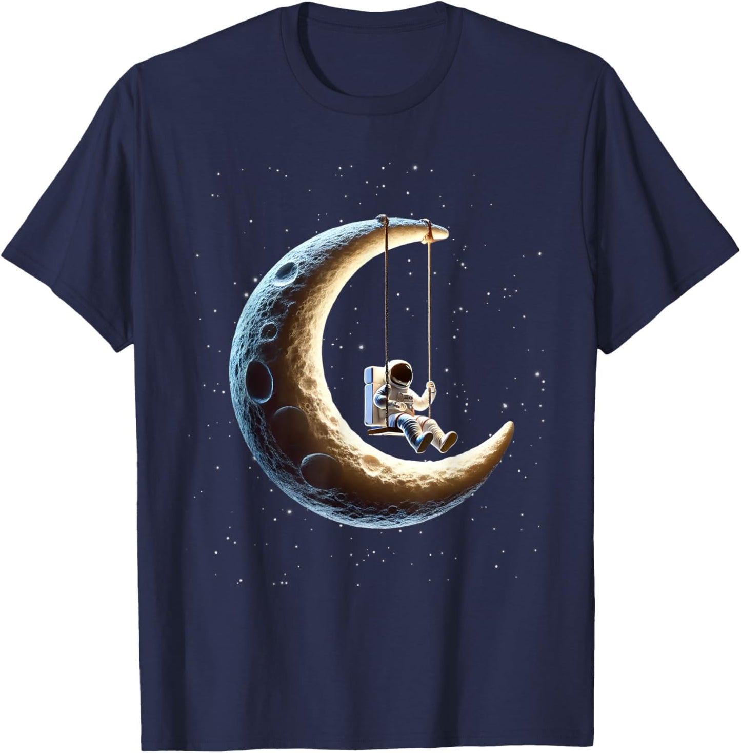Funny Astronaut Moon gift Men Women kids astronomy space T-Shirt - T-Shirt | Navy