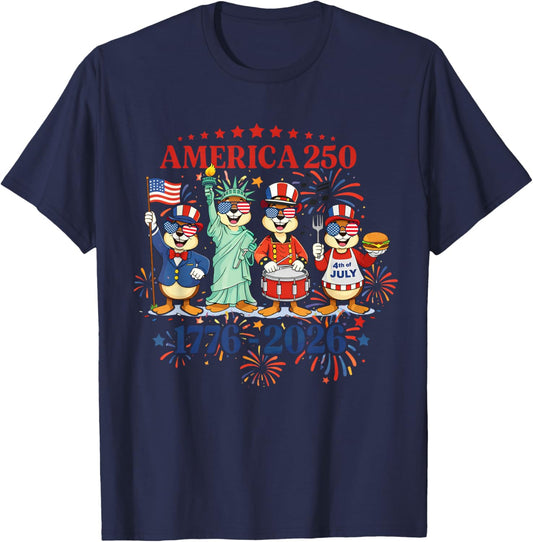 250th Anniversary USA Patriotic 250 Years American 4th July T-Shirt - T-Shirt | Navy