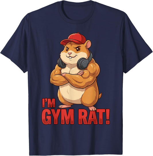 Funny I'm Gym Rat Weightlifting Fitness Workout Training T-Shirt - T-Shirt | Navy