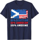50% Half Scottish Half American 100% Awesome Scotland Flag T-Shirt - T-Shirt | Navy