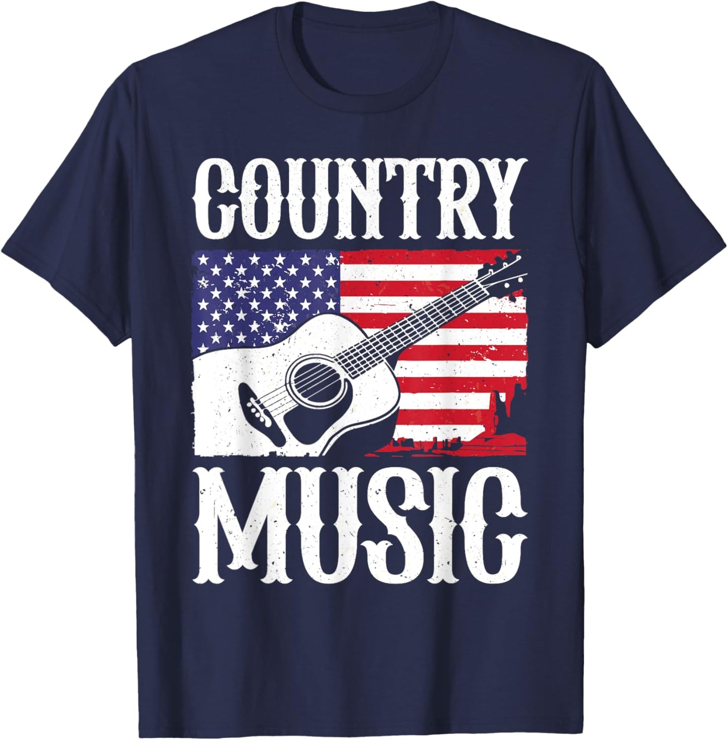 Cool Country Music Art Women Classic Country Music T-Shirt - T-Shirt | Navy