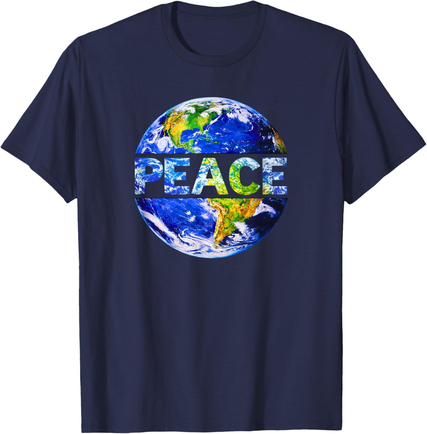 Peace Earth World Peace for Unity Love Humanity T-Shirt - T-Shirt | Navy