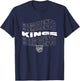NBA Sacramento Kings Wave Outline Team Logo T-Shirt - T-Shirt | Navy