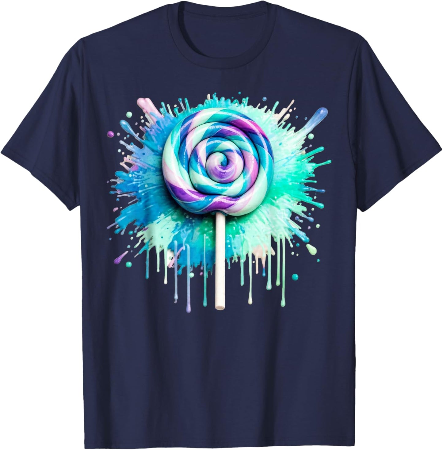 Candy Candy Costume Women's Carnival Lollipop Costume T-Shirt - T-Shirt | Navy