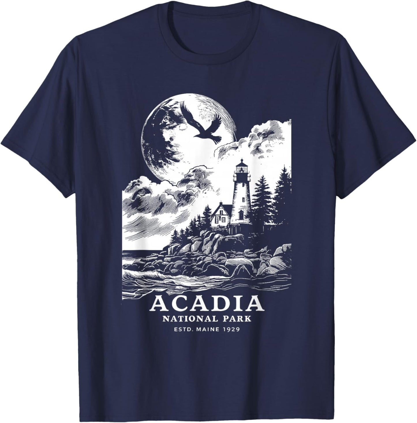 Acadia National Park Maine Vacation Souvenir Outdoors T-Shirt - T-Shirt | Navy