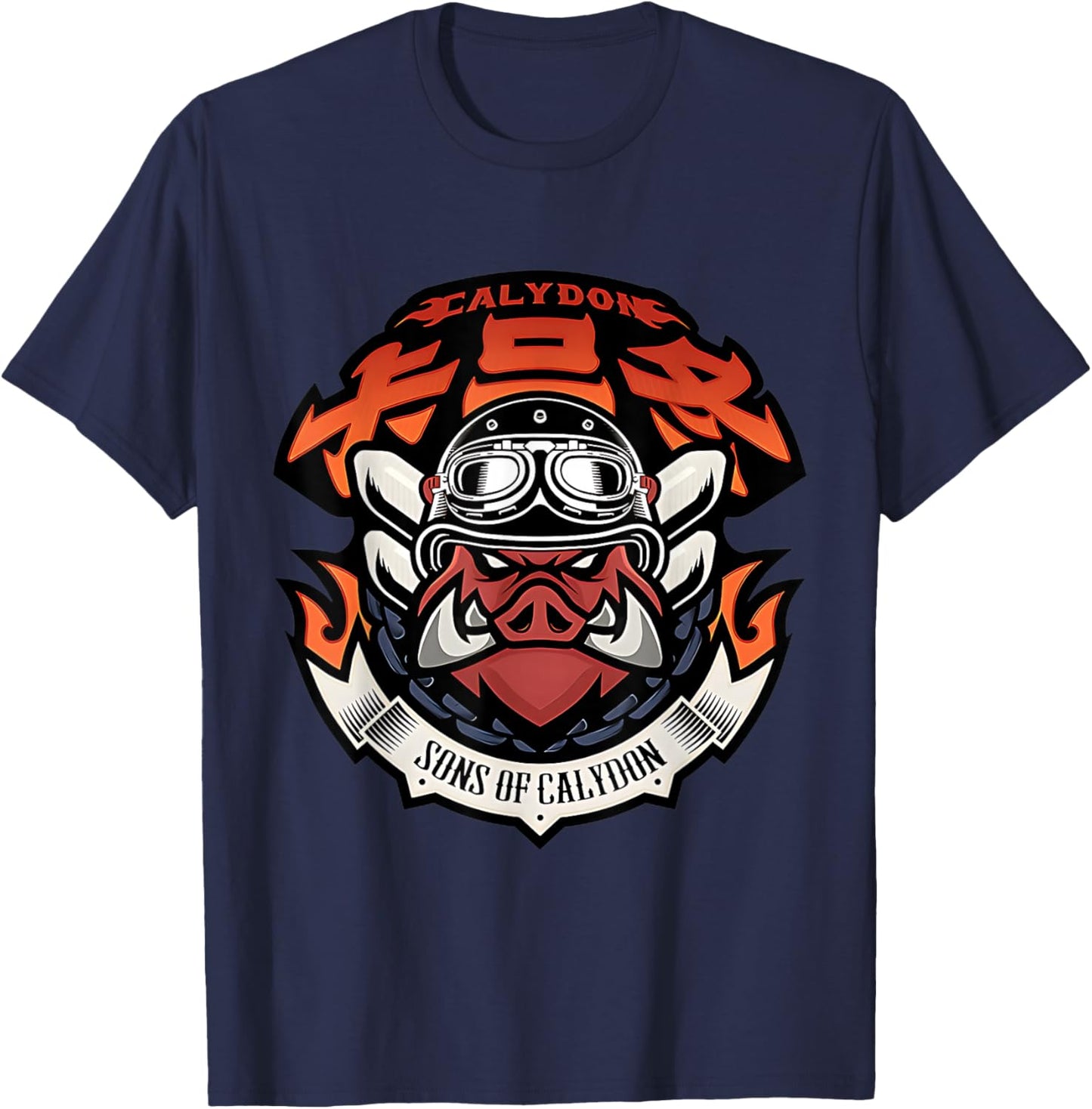 Proxy Agent Appareal Adult - Sons of Cali Themed - Black - Small - Short Sleeve - Modern Round Collar Straight Fit - Cartoon Pattern T-Shirt - T-Shirt | Navy