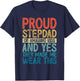 Funny Proud Stepdad They Made Me Wear This T-Shirt - T-Shirt | Navy