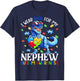 I Wear Blue For My Nephew Autism Awareness Dinosaur Boys T-Shirt - T-Shirt | Navy