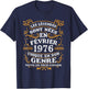 Vintage Birthday Gift 50 Years Born in February 1976 T-Shirt - T-Shirt | Navy