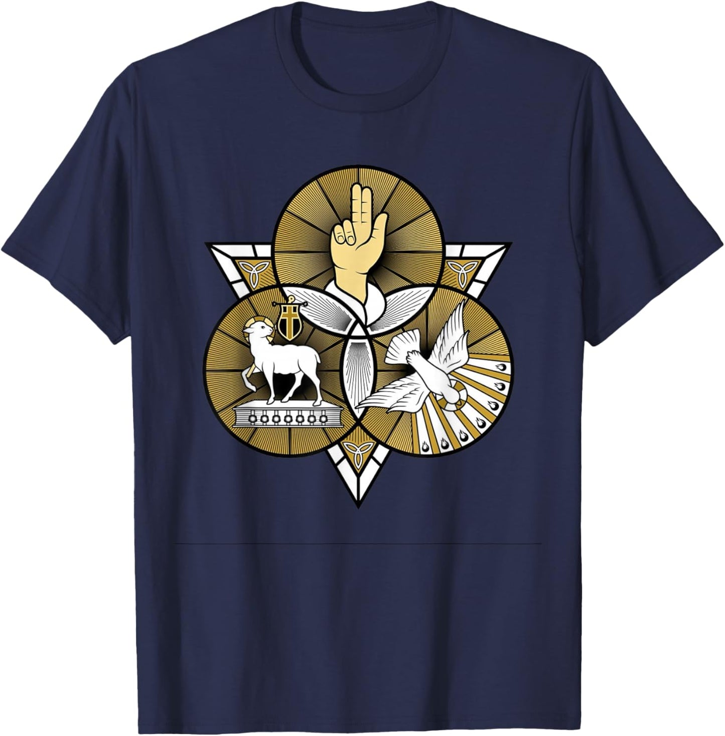 Holy Trinity Father Son and Holy Spirit Catholic T-Shirt - T-Shirt | Navy