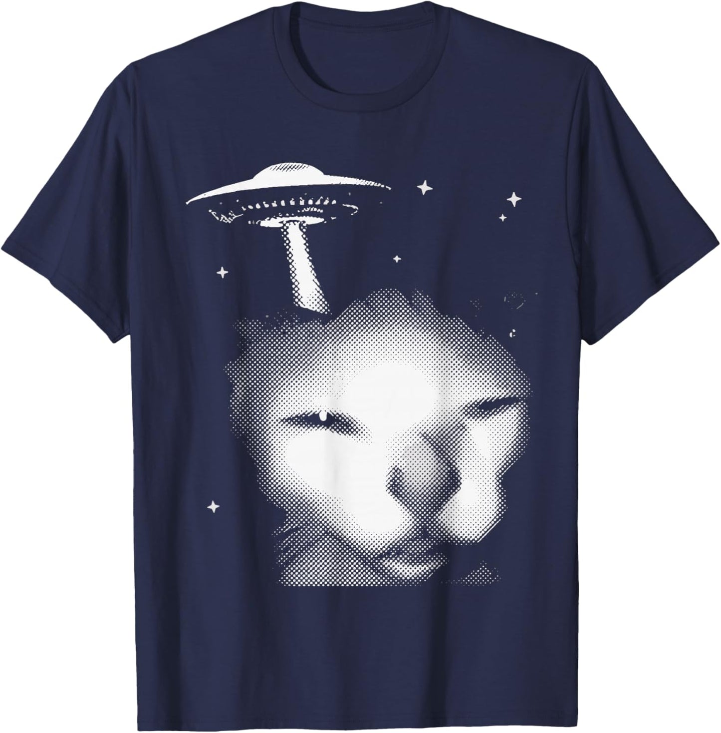 Alien Cat UFO Selfie Funny Memes Brainrot Memes Dank Memes T-Shirt - T-Shirt | Navy