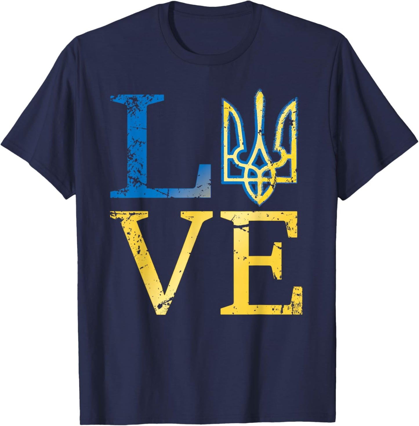 Ukraine Shirt Love Ukrainian Tryzub Zelensky Military T-Shirt - T-Shirt | Navy