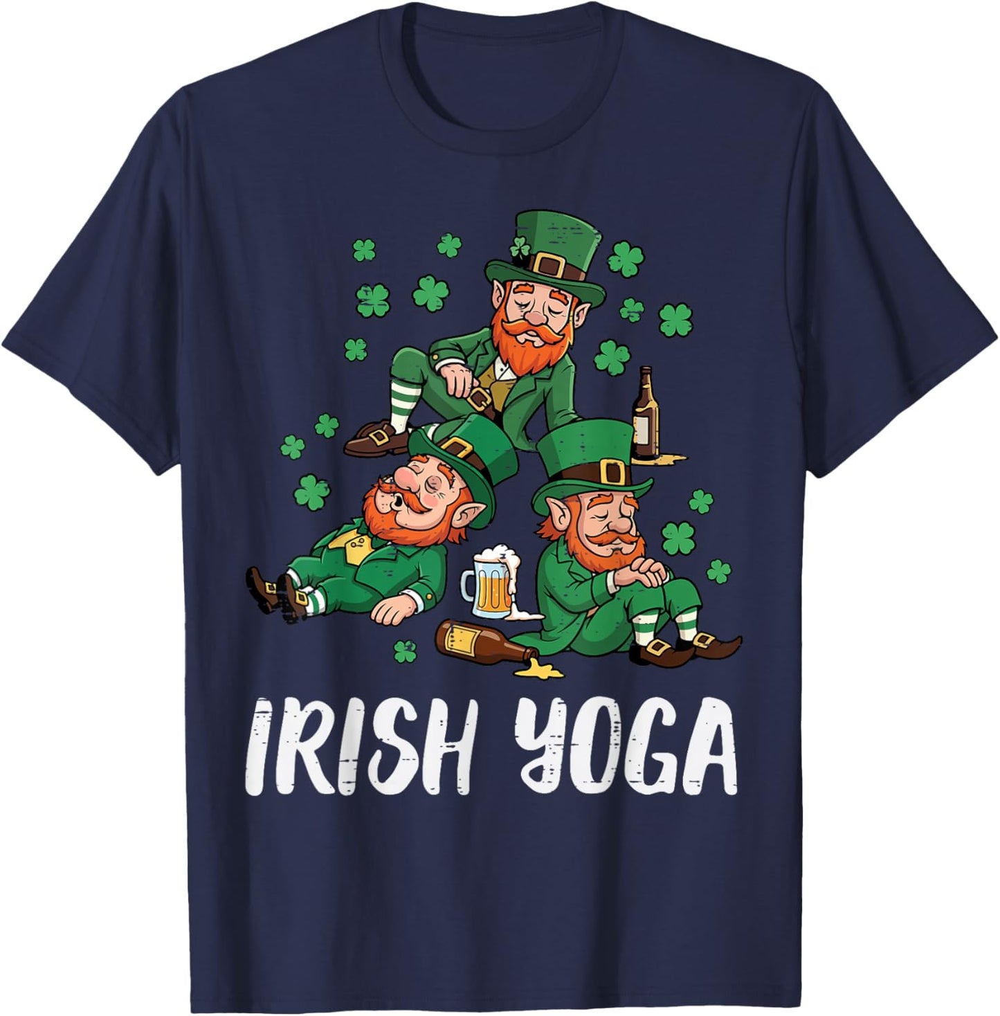 St. Patricks Day Irish Yoga Kobold Saint Paddys Herren Damen T-Shirt - T-Shirt | Navy