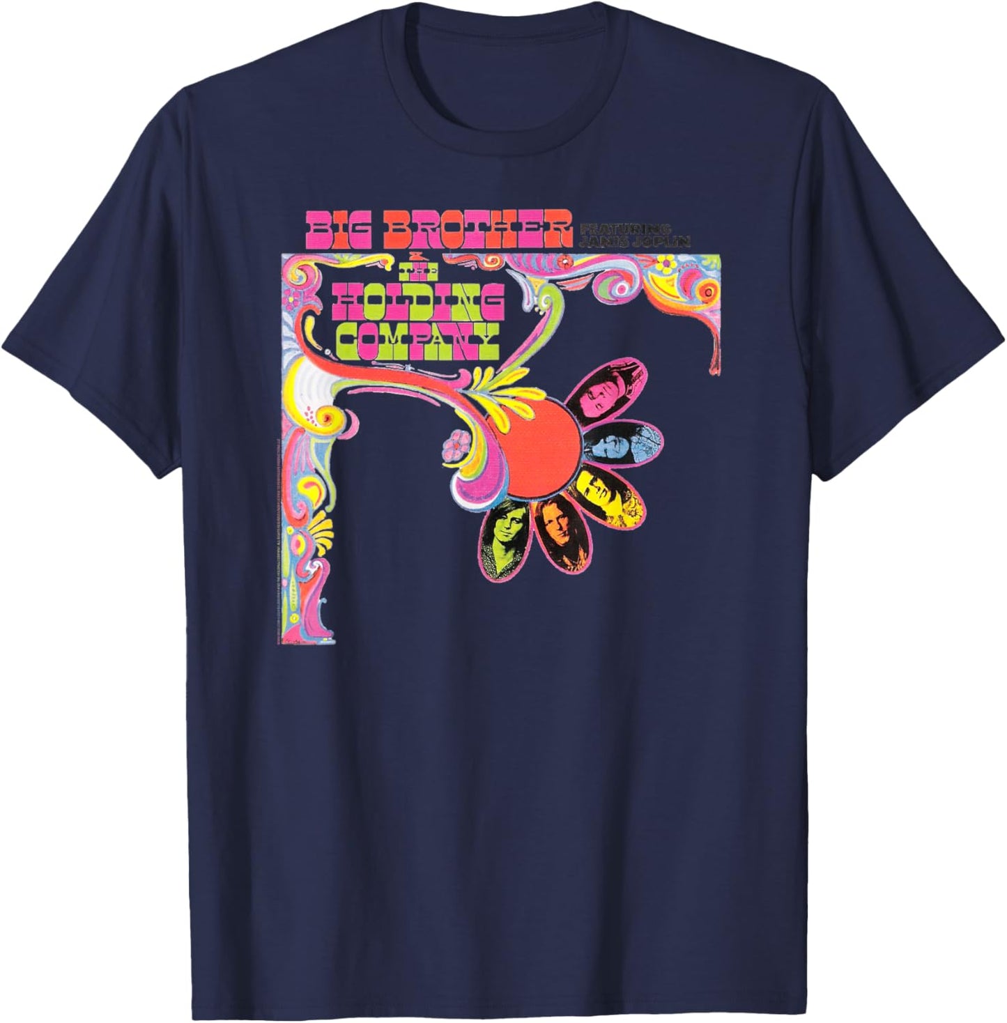 Big Brother and the Holding Company featuring Janis Joplin T-Shirt - T-Shirt | Navy