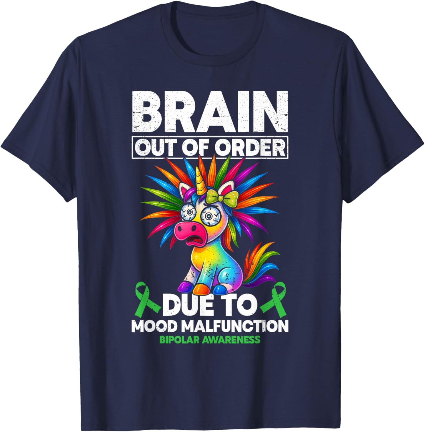 Bipolar Warrior Funny Bipolar Disorder T-Shirt - T-Shirt | Navy