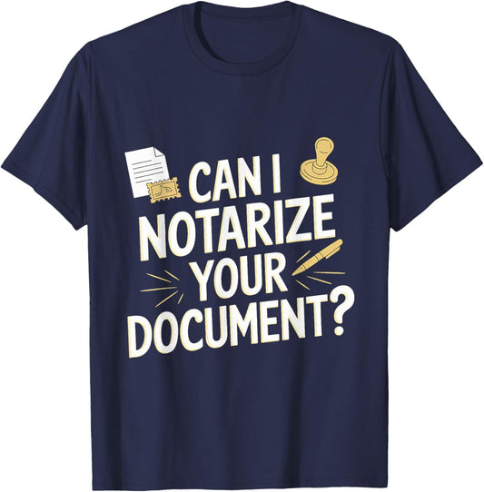 Notary Public Notar Lawyer Attorney Signing Agent Stamped T-Shirt - T-Shirt | Navy