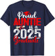 Proud Auntie Of A Class Of 2025 Graduate Senior Graduation T-Shirt - T-Shirt | Navy