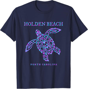 Holden Beach North Carolina Sea Turtle Vacation Souvenir T-Shirt - T-Shirt | Navy