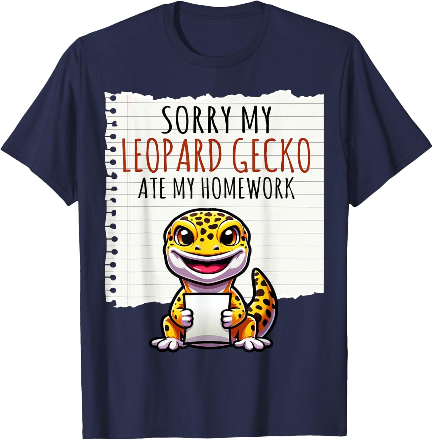 Sorry My Leopard Gecko Ate My Homework Cute Gecko Lover Kids T-Shirt - T-Shirt | Navy
