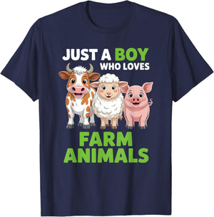 Boys Farm Animal T-Shirt - T-Shirt | Navy