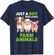 Boys Farm Animal T-Shirt - T-Shirt | Navy