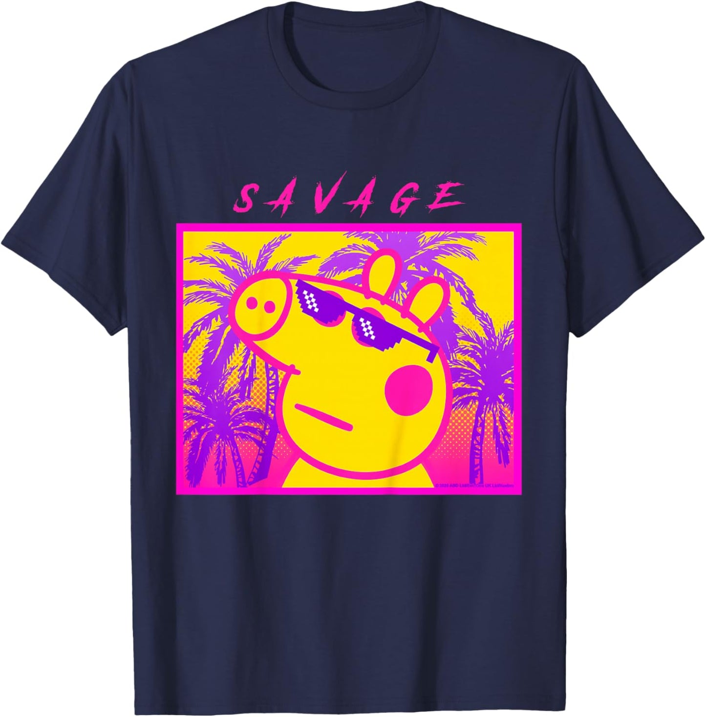 Peppa Pig Savage Portrait T-Shirt - T-Shirt | Navy