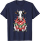 Cow Ugly Christmas Sweater Light Up T-Shirt - T-Shirt | Navy