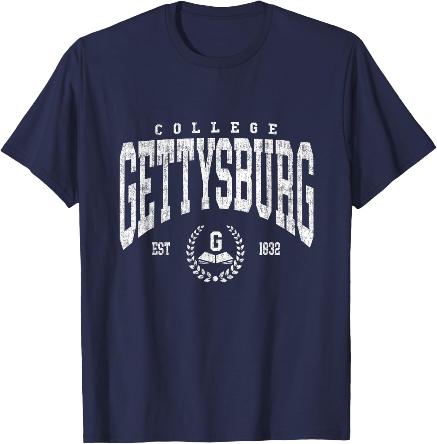 Vintage Gettysburg Athletics Arch Design Men Women T-Shirt - T-Shirt | Navy