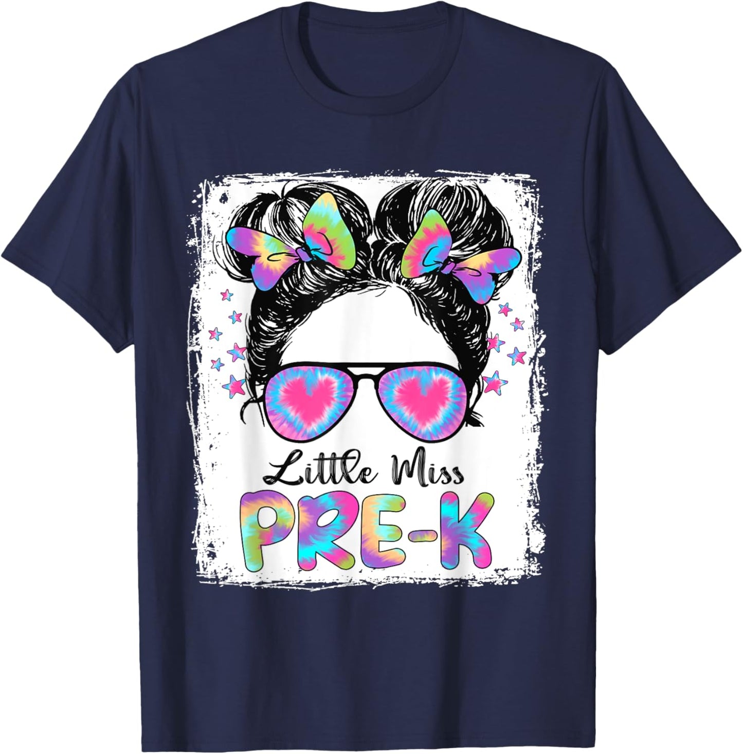 Little Miss Pre-K Girl Back To School Shirt Pre Kindergarten T-Shirt - T-Shirt | Navy