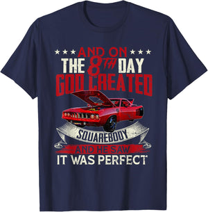 Hemi cuda plymouth barracuda And on the 8th god Muscle car T-Shirt - T-Shirt | Navy