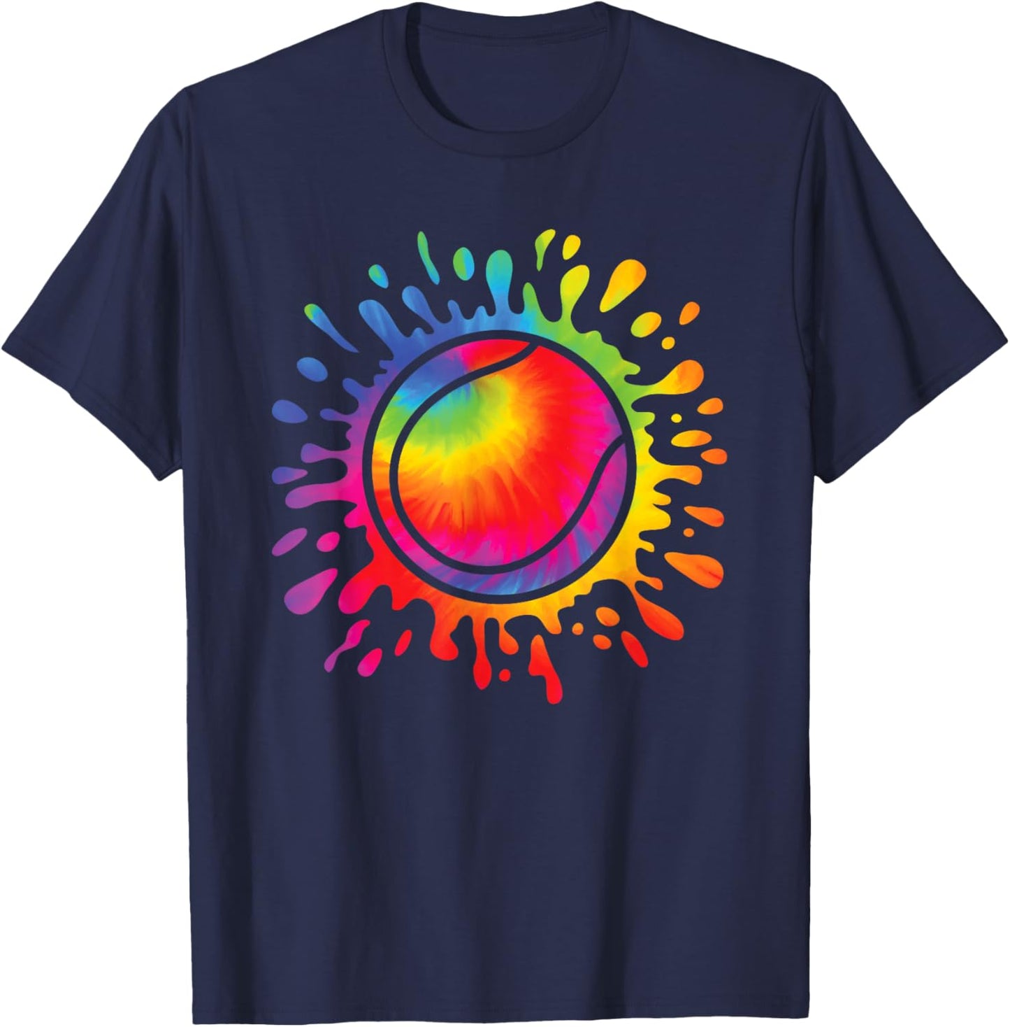 Tennis Player Colorful Tennis Lover Men Women Kids T-Shirt - T-Shirt | Navy