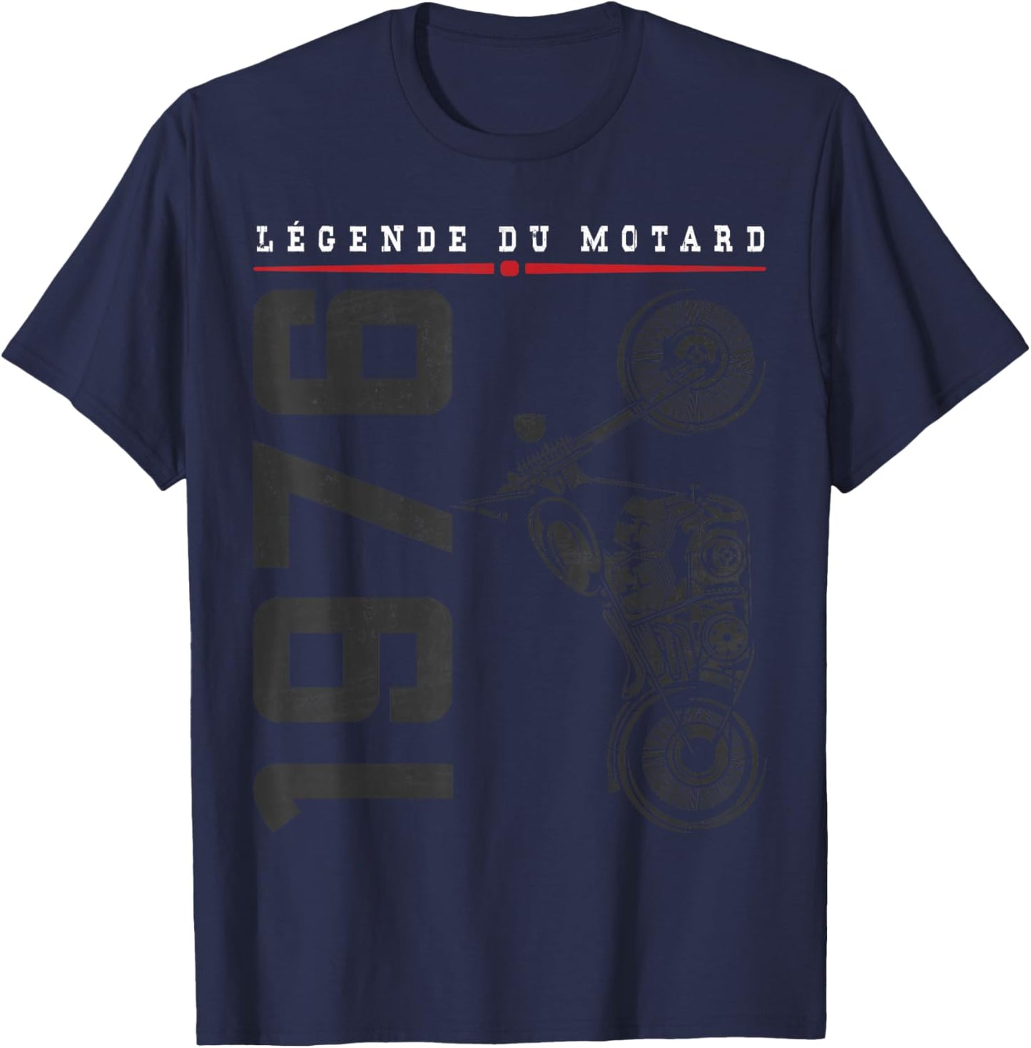 50 Birthday Man Biker Motorcycle 1976 Vintage T-Shirt - T-Shirt | Navy