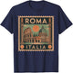 Retro Rome Italy Colosseum Souvenir Italian Heritage T-Shirt - T-Shirt | Navy