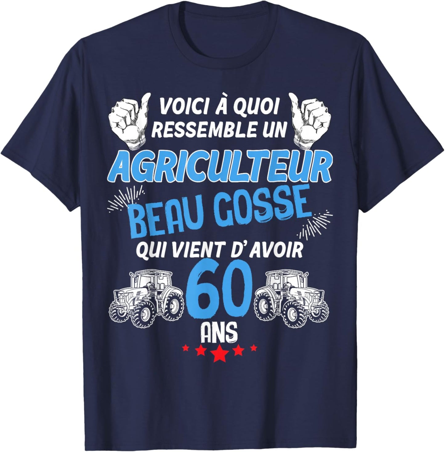 Farmer Quadra Beau Gosse Et Classe At The Wheel Of The Tract T-Shirt - T-Shirt | Navy