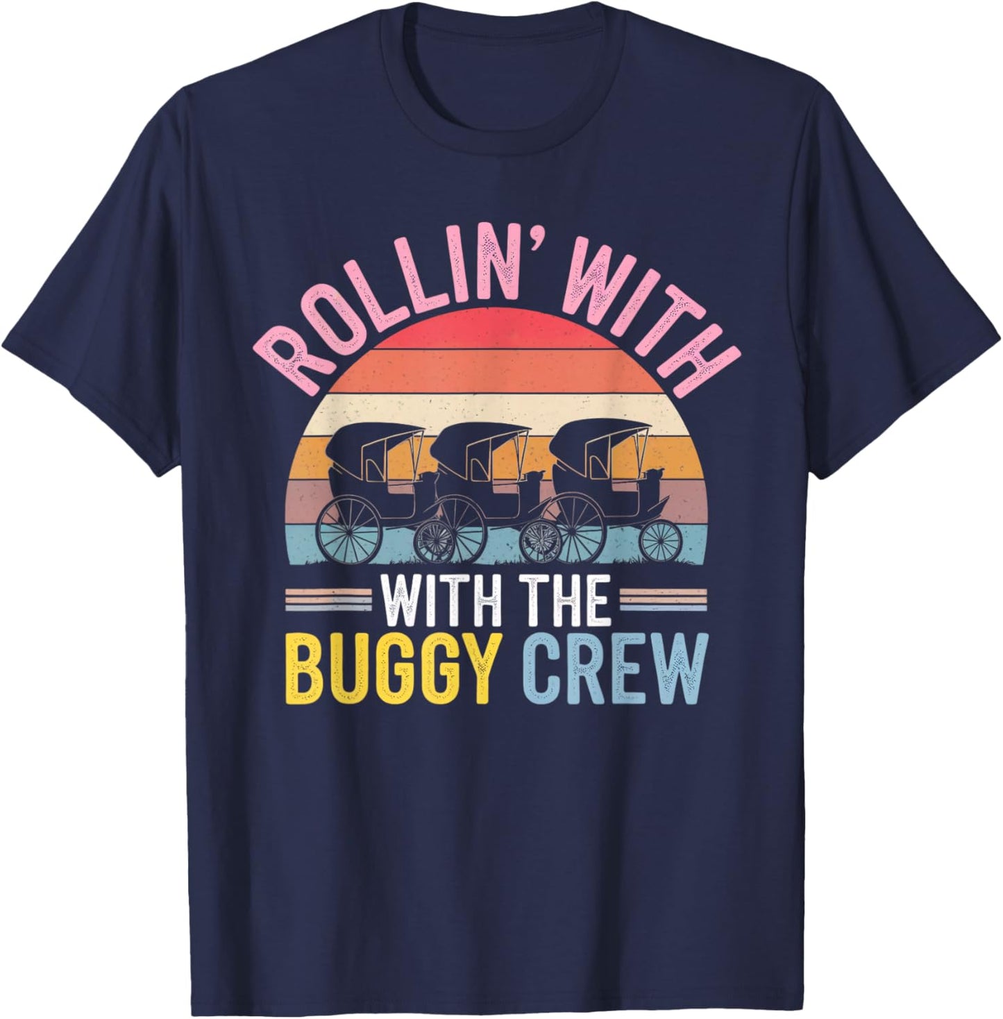 Amish Buggy – Classic Countryside Design T-Shirt - T-Shirt | Navy