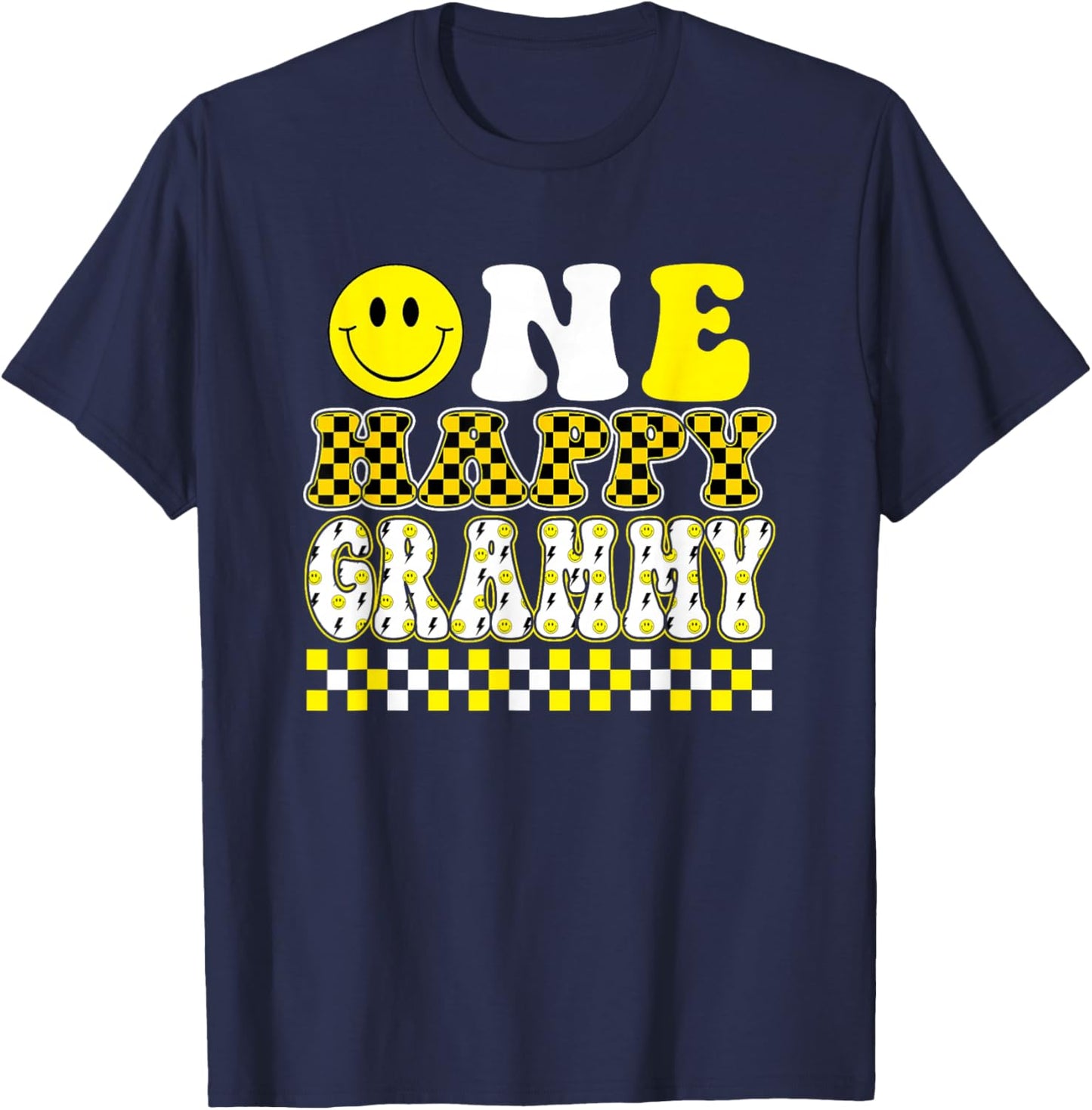 One Happy Dude Grammy 1st Birthday Family Matching T-Shirt - T-Shirt | Navy