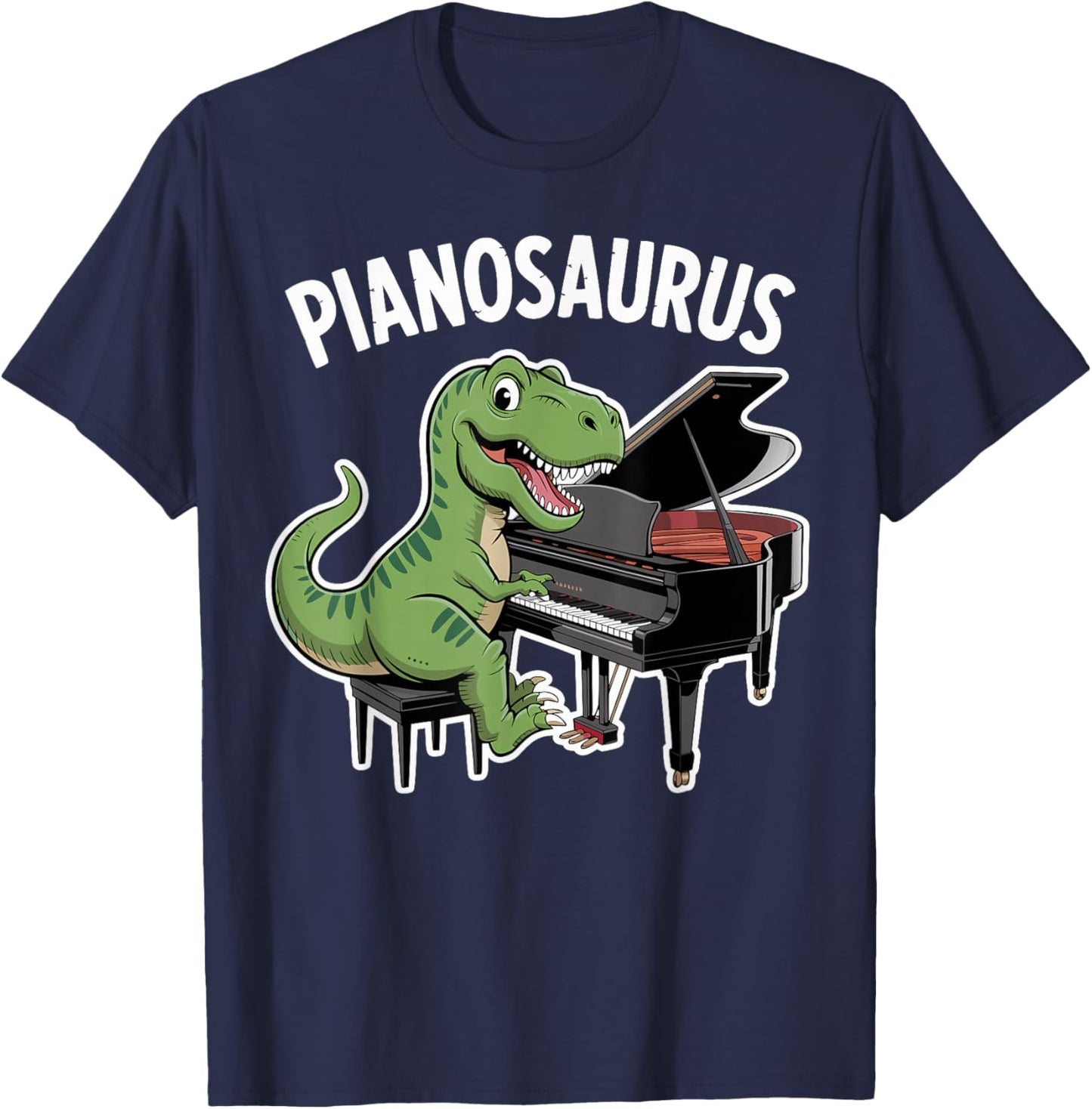 Funny Piano Tuner Pianosaurus T-Rex Piano Player T-Shirt - T-Shirt | Navy