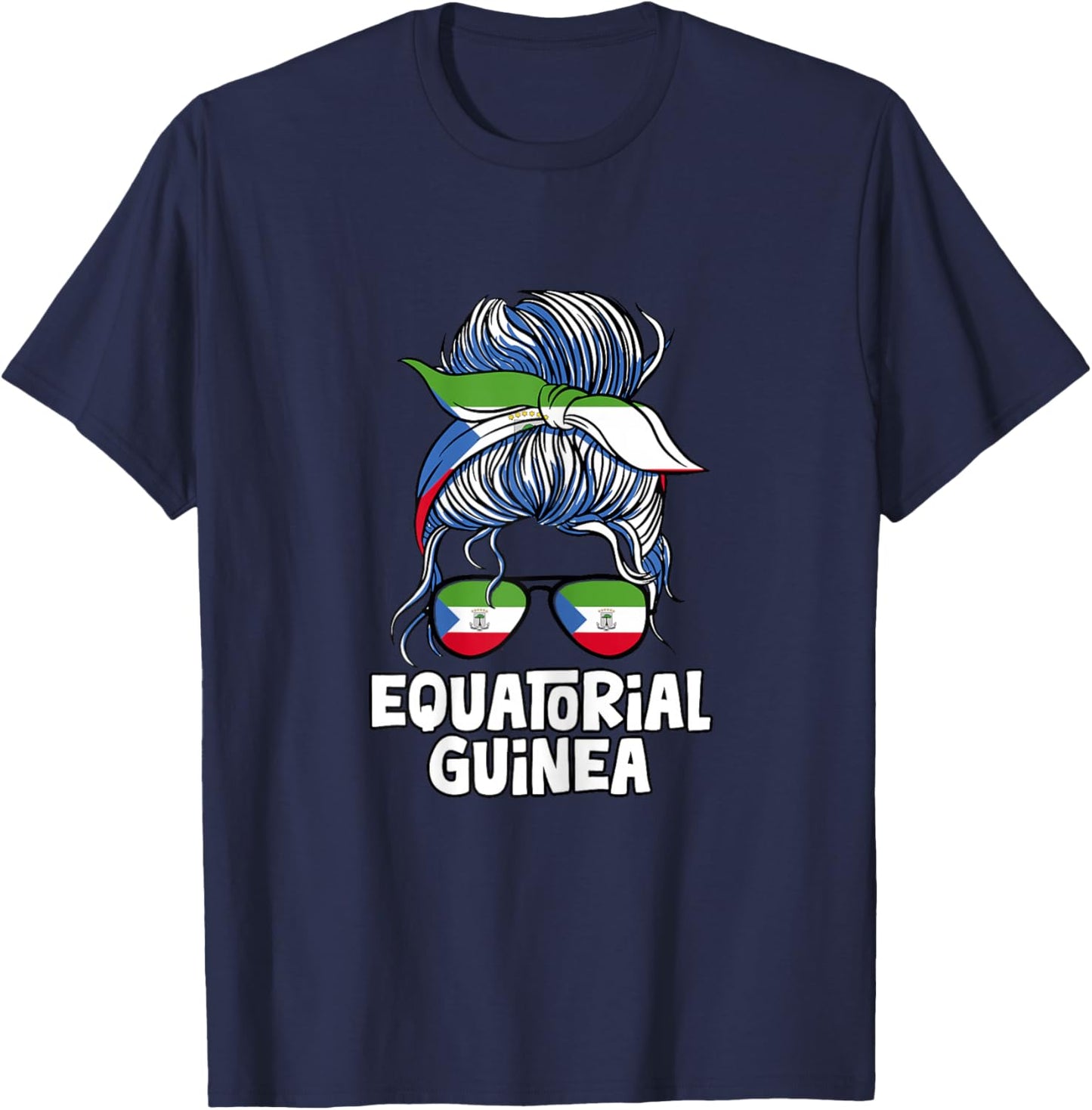 Equatorial Guinea Girl African Girls Flag T-Shirt - T-Shirt | Navy