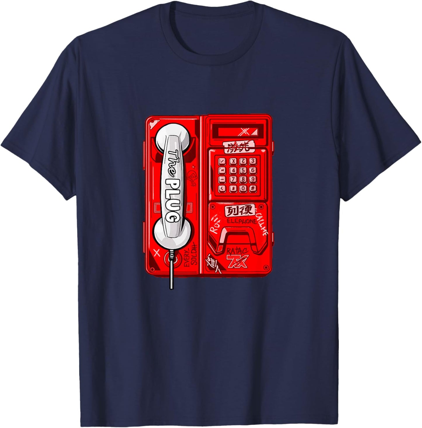 Rote Farbe, gesteckt, rote Grafik T-Shirt - T-Shirt | Navy