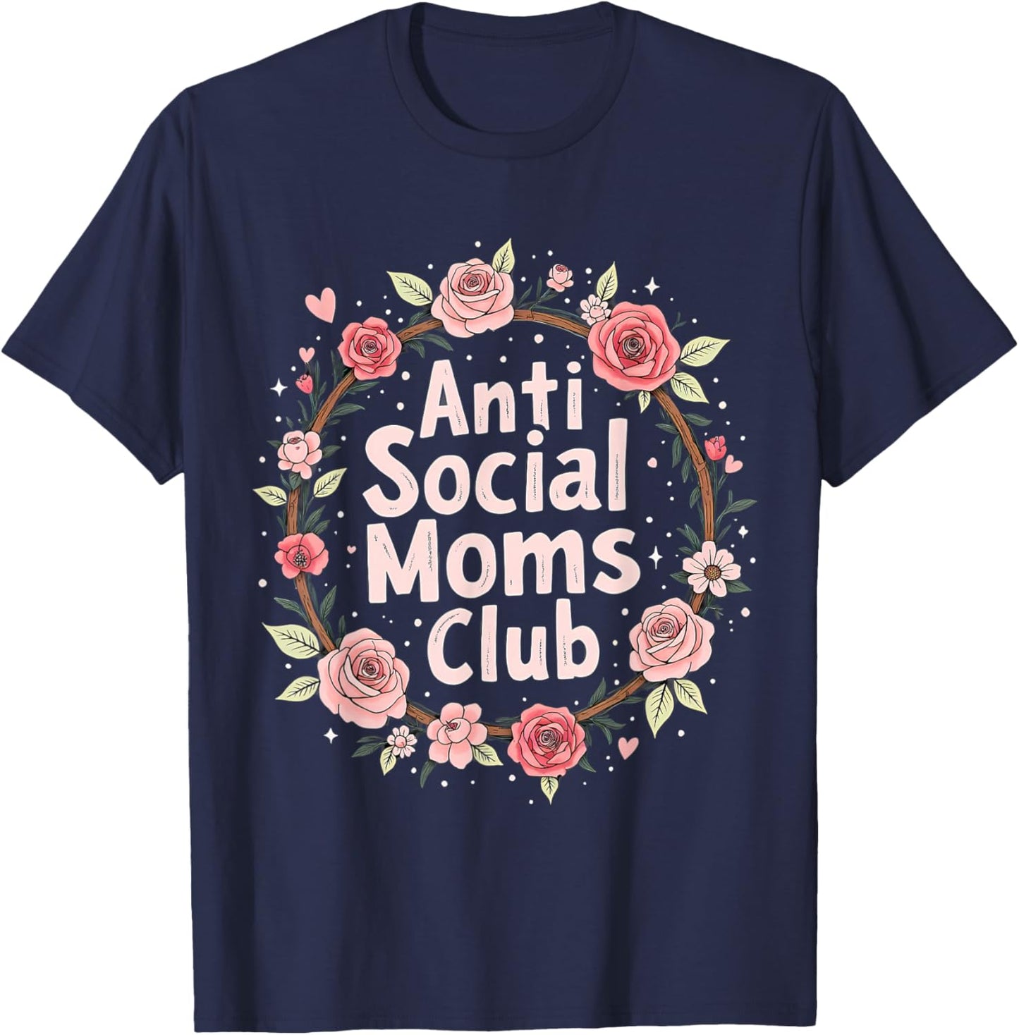 Mother's Day Gift Anti Social Moms Club T-Shirt - T-Shirt | Navy