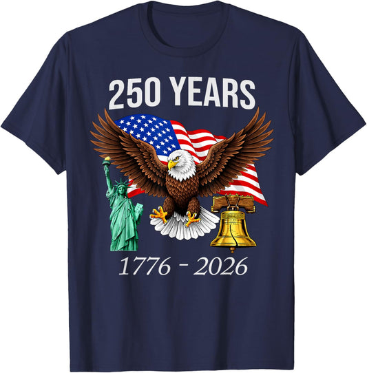 America 250th Birthday 1776–2026 4th of July T-Shirt - T-Shirt | Navy