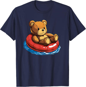 Beach Days Teddy Bear with a Swim Ring T-Shirt - T-Shirt | Navy