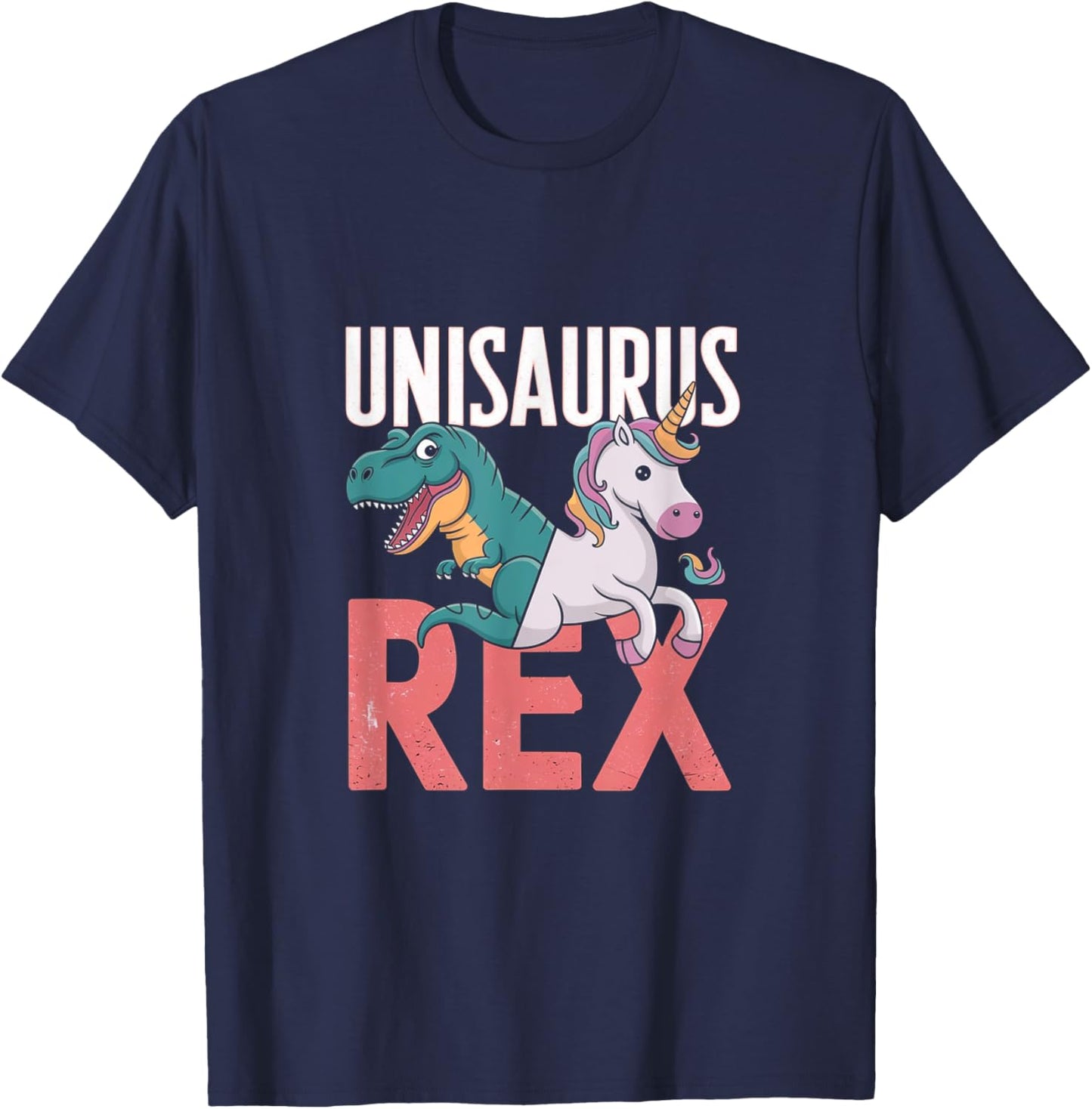 Unisaurus Rex Dinosaur Unicorn T-Shirt - T-Shirt | Navy