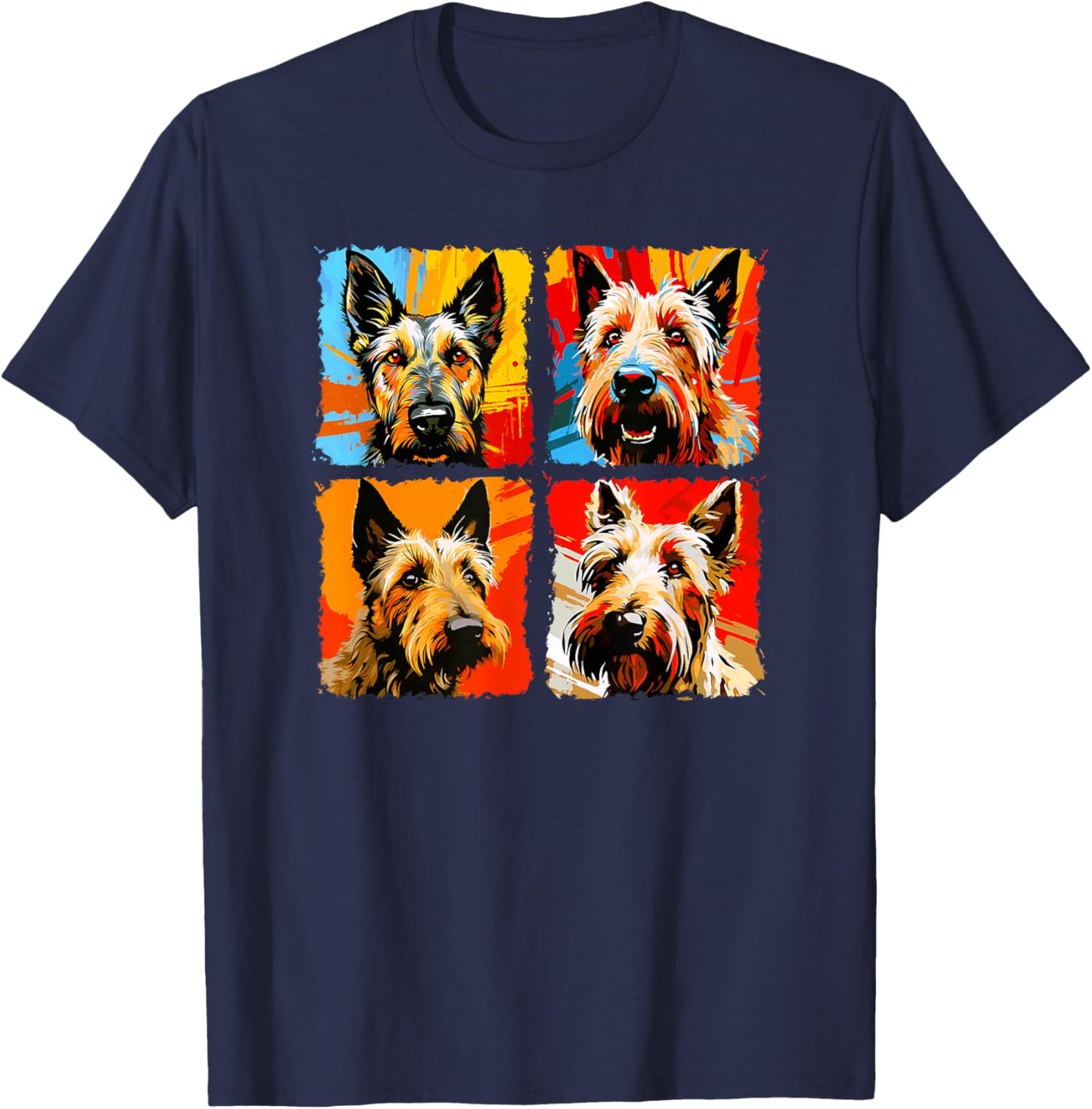 Berger Picard Pop Art Colorful Drawing Painting T-Shirt - T-Shirt | Navy